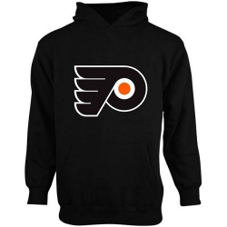 NHL Old Time Hockey Philadelphia Flyers Youth Big Logo Fleece Pullover Hoodie - Black