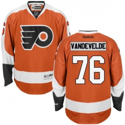 Chris VandeVelde Reebok Philadelphia Flyers Premier Orange Home Jersey