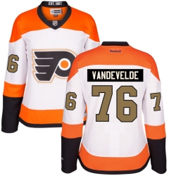 Chris VandeVelde Women's Reebok Philadelphia Flyers Premier White Third Jersey