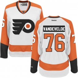Chris VandeVelde Women's Reebok Philadelphia Flyers Authentic White Away Jersey
