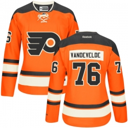 Chris VandeVelde Women's Reebok Philadelphia Flyers Authentic Orange Alternate Jersey
