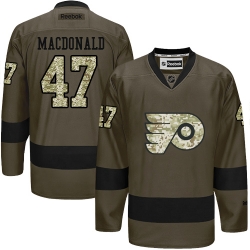 Andrew MacDonald Reebok Philadelphia Flyers Authentic Green Salute to Service NHL Jersey