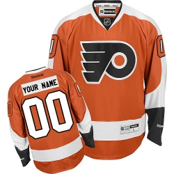 Reebok Philadelphia Flyers Customized Authentic Orange Home NHL Jersey