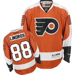 Eric Lindros Reebok Philadelphia Flyers Authentic Orange Home NHL Jersey