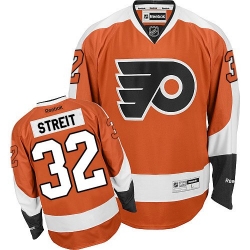 Mark Streit Reebok Philadelphia Flyers Authentic Orange Home NHL Jersey