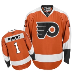 Bernie Parent Reebok Philadelphia Flyers Authentic Orange Home NHL Jersey