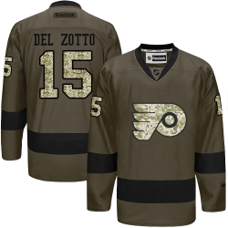 Michael Del Zotto Reebok Philadelphia Flyers Authentic Green Salute to Service NHL Jersey