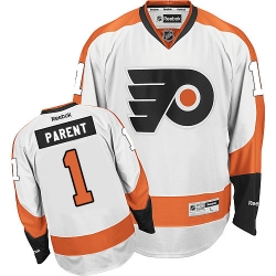 Bernie Parent Reebok Philadelphia Flyers Authentic White Away NHL Jersey