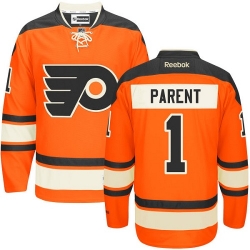 Bernie Parent Reebok Philadelphia Flyers Authentic Orange New Third NHL Jersey