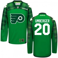 R.J. Umberger Reebok Philadelphia Flyers Authentic Green St. Patrick's Day Jersey