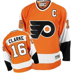 Bobby Clarke CCM Philadelphia Flyers Authentic Orange Throwback NHL Jersey