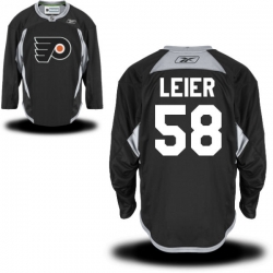 Taylor Leier Reebok Philadelphia Flyers Premier Black Practice Jersey