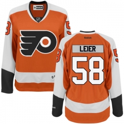 Taylor Leier Women's Reebok Philadelphia Flyers Authentic Orange Home Jersey