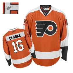 Bobby Clarke Reebok Philadelphia Flyers Authentic Orange Home Autographed NHL Jersey
