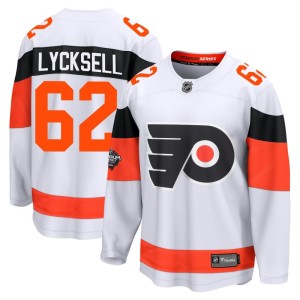 Olle Lycksell Men's Fanatics Branded Philadelphia Flyers Breakaway White 2024 Stadium Series Jersey