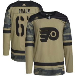Justin Braun Youth Adidas Philadelphia Flyers Authentic Camo Military Appreciation Practice Jersey