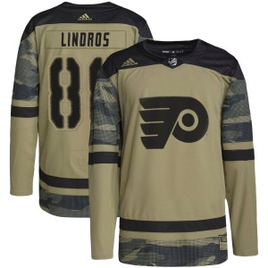 Eric Lindros Youth Adidas Philadelphia Flyers Authentic Camo Military Appreciation Practice Jersey