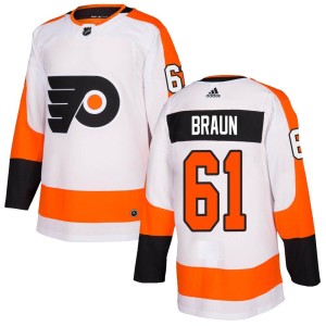 Justin Braun Youth Adidas Philadelphia Flyers Authentic White Jersey