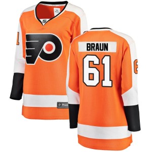 Justin Braun Women's Fanatics Branded Philadelphia Flyers Breakaway Orange Home Jersey