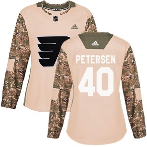 Cal Petersen Women's Adidas Philadelphia Flyers Authentic Camo Veterans Day Practice Jersey