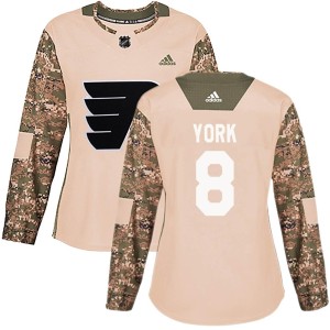 Cam York Women's Adidas Philadelphia Flyers Authentic Camo Veterans Day Practice Jersey
