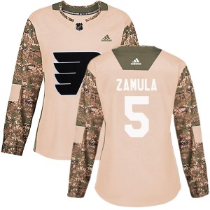 Egor Zamula Women's Adidas Philadelphia Flyers Authentic Camo Veterans Day Practice Jersey