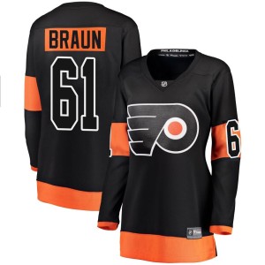 Justin Braun Women's Fanatics Branded Philadelphia Flyers Breakaway Black Alternate Jersey