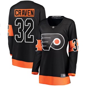 Murray Craven Women's Fanatics Branded Philadelphia Flyers Breakaway Black Alternate Jersey