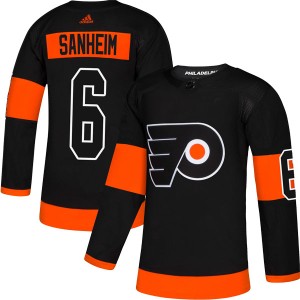 Travis Sanheim Men's Adidas Philadelphia Flyers Authentic Black Alternate Jersey