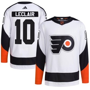 John Leclair Men's Adidas Philadelphia Flyers Authentic White Reverse Retro 2.0 Jersey