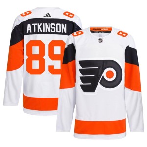 Cam Atkinson Men's Adidas Philadelphia Flyers Authentic White 2024 Stadium Series Primegreen Jersey