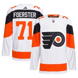 Tyson Foerster Men's Adidas Philadelphia Flyers Authentic White 2024 Stadium Series Primegreen Jersey