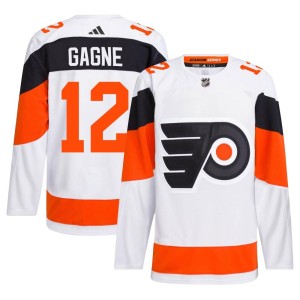 Simon Gagne Men's Adidas Philadelphia Flyers Authentic White 2024 Stadium Series Primegreen Jersey