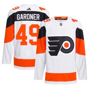 Rhett Gardner Men's Adidas Philadelphia Flyers Authentic White 2024 Stadium Series Primegreen Jersey