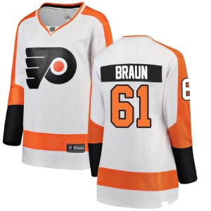 Justin Braun Women's Fanatics Branded Philadelphia Flyers Breakaway White Away Jersey