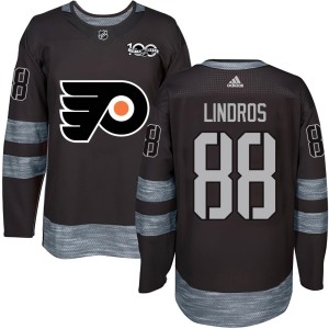 Eric Lindros Men's Philadelphia Flyers Authentic Black 1917-2017 100th Anniversary Jersey
