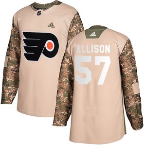 Wade Allison Men's Adidas Philadelphia Flyers Authentic Camo Veterans Day Practice Jersey