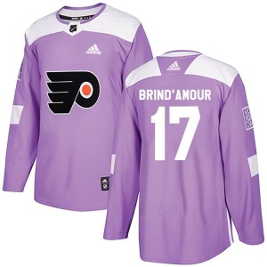 Rod Brind'amour Youth Adidas Philadelphia Flyers Authentic Purple Rod Brind'Amour Fights Cancer Practice Jersey