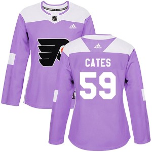 Jackson Cates Women's Adidas Philadelphia Flyers Authentic Purple Fights Cancer Practice Jersey