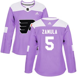 Egor Zamula Women's Adidas Philadelphia Flyers Authentic Purple Fights Cancer Practice Jersey