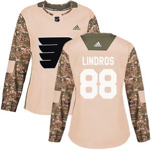 Eric Lindros Women's Adidas Philadelphia Flyers Authentic Camo Veterans Day Practice Jersey