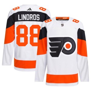 Eric Lindros Men's Adidas Philadelphia Flyers Authentic White 2024 Stadium Series Primegreen Jersey