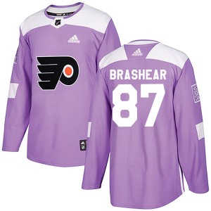 Donald Brashear Men's Adidas Philadelphia Flyers Authentic Purple Fights Cancer Practice Jersey