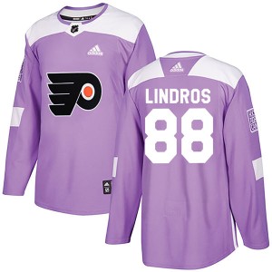 Eric Lindros Men's Adidas Philadelphia Flyers Authentic Purple Fights Cancer Practice Jersey
