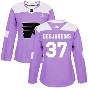 Eric Desjardins Women's Adidas Philadelphia Flyers Authentic Purple Fights Cancer Practice Jersey