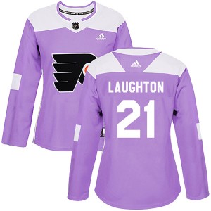 Scott Laughton Women's Adidas Philadelphia Flyers Authentic Purple Fights Cancer Practice Jersey